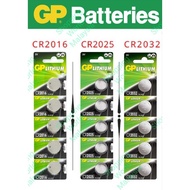 GP Battery 5pcs (CR2016 / CR2025 / CR2032) LITHIUM COIN CELL  BATTERY