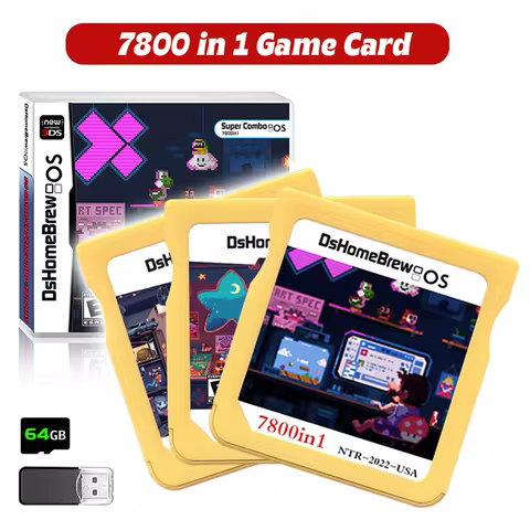 New DS Card 7800 In 1 Game Collection R4 3DS Flash Card for NDSL NDSi 3DS 2DS Adapter Memory Burning