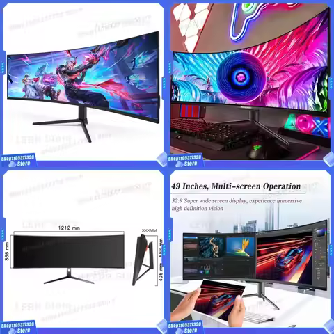 for 49 Inch Curved Monitor for Gaming Computer LCD Screen 120Hz 5K Resolution Desktop Display Monito