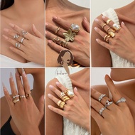 Women's Rings, Set of 3-9 Simple Plain Rings