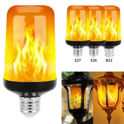 4 Modes Flame Bulb With Gravity Sensor E26 E27 Lamp Holder Flame Bulb LED Flame Effect Bulb Holiday