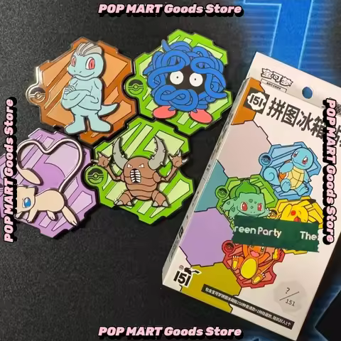 4 Boxes Pokemon Trading Ptcg Cards 151 Fridge Magnet Gift Boxblind Box Mewtwo Jigsaw Refrigerator Ma