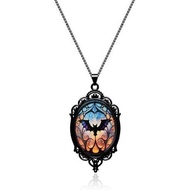 DAYANEY Gothic Necklace, Witch Raven Locket Necklace as Goth Accessories for Witch Costume Jewelry f