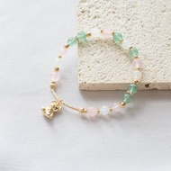 小熊水晶手鍊 | 月光石 粉晶 綠草莓【人緣 桃花】飾品 生日禮物
