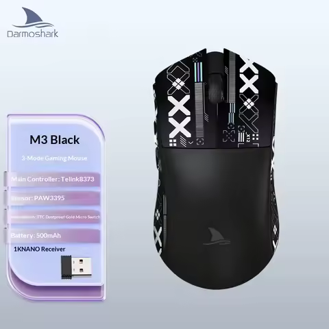 Darmoshark M3V2 Large Hand Gaming Mouse Lightweight 3395 Esports Three Modes 8K Wireless Computer Pe