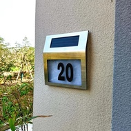 (Solar LED ) Solar House Number Plate Customized & Address Sign / Outdoor Modern Tanda Rumah 太阳能 不锈钢