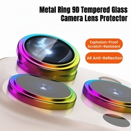 9H HD iP16 Pro Max Metal Ring Camera Lens Protector For iPhone 16 Plus Aluminum Alloy Camera Tempere