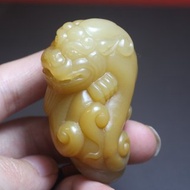 【招財貔貅】天然三彩玉 神獸貔貅 招財擋災 闢邪手玩件 掛件