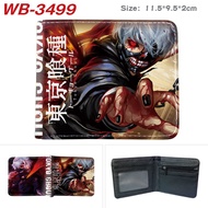 Tokyo Ghoul Men Women Cartoon Wallet Bifold Zipper Trifold Leather Short Money Clip Flawless Full Color Digital Print Wallet