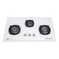 TECNO T 3388TGSV 3-Burner Glass Cooker Hob with Inferno Wok Burner Technology (88cm) (Optic White)