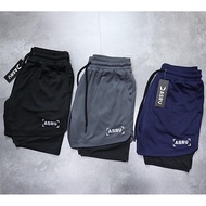 PREMIUM 2-layer Men's Gym SportsShorts with GymShark inner pocket, ASRV 4-way stretch fabric