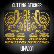 COD Cutting Sticker Keong Siput Racing Satu Set - Aksesoris Stiker Striping Motor Honda Scoopy 2010-2022 New Prestige Viral Lis Variasi Warna Solid Gold Emas Hologram Laser Chrome Pelangi Kode AM UNV 01