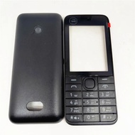 สำหรับ Nokia 208เต็มสมบูรณ์ศัพท์มือถือที่อยู่อาศัยปกกรณีปุ่มกดภาษาอังกฤษและภาษาฮิบรูปุ่มกดอะไหล่