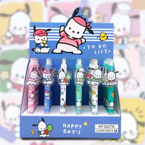 1/6/18Pcs Pochacco 0.5mm Gel Pens Kawaii Anime Sanrio Dog Black Pen School Student 0ffice Stationery