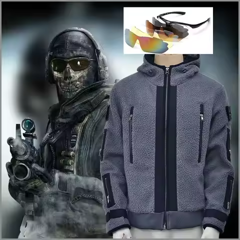 Call of Duty Cosplay Jacket 141 Team Uniform Ghost Combat Suit Men Hoodies Glasses Halloween Costume