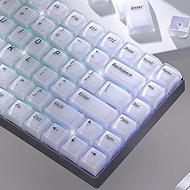 Womier Thick Jelly Keycaps Frosted, White Foundation Shine Through Keycaps for Mechanical Keyboards,