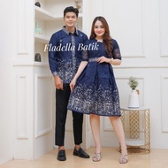 Navi couple batik dress, midi wedding dress, SML XL XXL 3XL 4XL