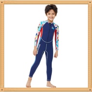 SR4 Boys 2MM Warm One-piece Wetsuit Long-sleeve Sunscreen Swimming Snorkeling Surfing Diving Suit