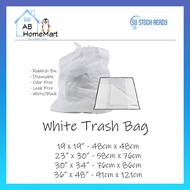 💯 [SG STOCK] - WHITE/TRANSPARENT Trash Bag | Rubbish Bag | Disposable Bag | Garbage Bag | 19X19, 23X