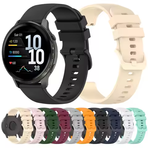 20 22mm Sport Silicone Strap For Garmin Venu 4 45mm/Vivoactive 5 6 WatchBand Forerunner 570 265 165 