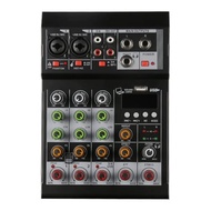 BOMGE เครื่องผสมเสียง 4 ช่อง Mini Audio Mixer DJ controller มินิครอบครัว KTV คาราโอเกะมิกเซอร์ USB/BT Effects อินเทอร์เฟซผสม