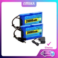 Emika Choice 12V 24V 20000mah Rechargeable Lithium-ion Battery Pack DC 12.6V 20Ah 1A Charger