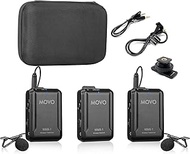 Movo WMX-1-DUO 2.4GHz Dual Wireless Lavalier Microphone System Compatible with DSLR Cameras, Camcorders, iPhone, Android Smartphones, and Tablets (200' ft Audio Range) - Great for Teaching Tutorials