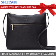 Kate Spade Handbag In Gift Box Leila Pebbled Leather Swingpack Crossbody Bag Black # KB649