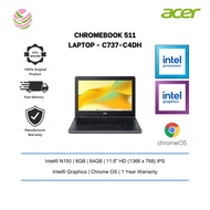 Acer Chromebook 511 C737-C4DH for Education Laptop 11.6" (N150, 8GB, 64GB, Intel, Chrome, 1Yrs) NX.J