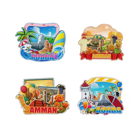 Decorative Magnets for Aqaba Amman Jordan City Landmark Travel Souvenirs Fridge Stiker Gifts