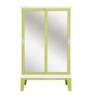 ตู้เสื้อผ้าเหล็กบานเลื่อนกระจกเงา KIOSK WD-05 120 ซม. สีเขียว (1087274)