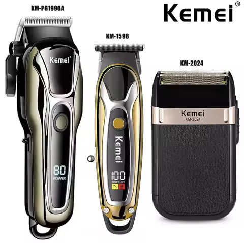 Kemei Men's Electric Shaver KM-PG1990A KM-1598 KM-2024 Professional Cordless HairClipper Electric Ha