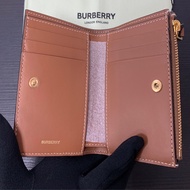 Burberry 全新Beige small wallet with Vintage Check pattern in coated canvas格紋小型雙摺皮夾