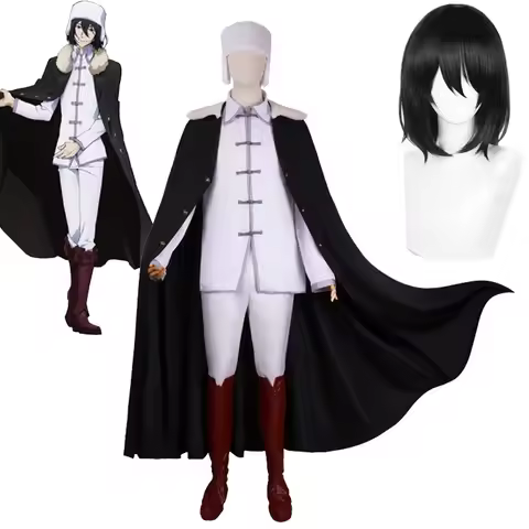 Anime Fyodor Cosplay Costume Bungo Stray Dogs Fyodor Mikhailovich Dostoevsky Wig Props Halloween Car