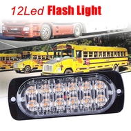 12V-24V Flash Lamp High Brightness 6500K Emergency 12 LED Amber White Strobe Light Tow Truck Flashing Warning Light