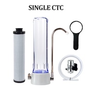 NISHIMEN Single Double CTC Super Slim Clear Housing Indoor Water Filter Set with Ceramic & Carbon Fi