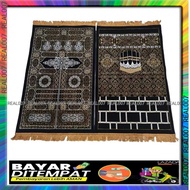 Soft Fur Kiswah Prayer Rug / Black Fur Turkish Prayer Rug / Kiswah Motif Prayer Rug
