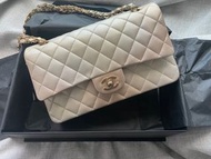 Chanel Classic Flap calfskin Handbag gold beige Ombre