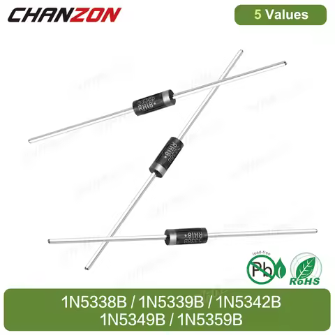 20Pcs / Pack 5W 1N5338B 1N5339B 1N5342B 1N5349B 1N5359B Power Zener Diode T-18 CASE17-02 Axial 5.1V 