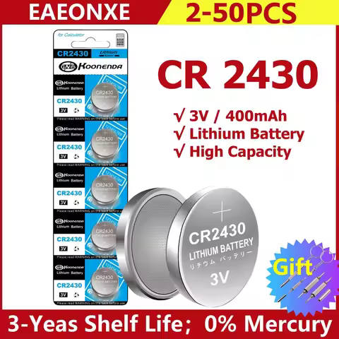 2-50pcs NEW CR2430 3V Lithium Battery CR 2430 DL2430 BR2430 Button Coin Batteries for Key Fob Watch 