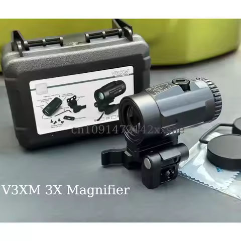 Tactical Optics V3XM 3x22mm 3X Magnifier With Red Dot Sight Scopes Mounts at QD Absolute Co-witness 