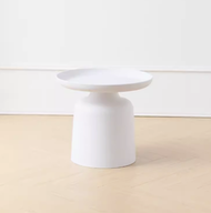 簡約小巧圓形塑膠茶几 白色 小號 尺寸:50*45*33CM