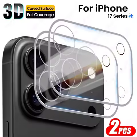 i17 i18 Case 2Pcs Clear 3D Glass Camera Protector For iPhone 17 18 Pro Max Air Rear Lens Protective 