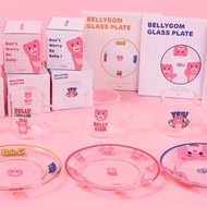 ( พร้อมส่ง ) Bellygom Glass Plate & Cup จาน และ แก้ว