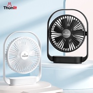 Thunlit Quiet Table Fan 4-speed Wind Power 5000mAh Battery Powered USB Desktop Fan for School Office
