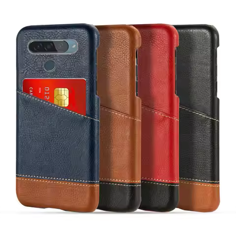 Luxury Case For LG G8S ThinQ Case Mixed Splice PU Leather Credit Card Holder Cover for LG G8 ThinQ G