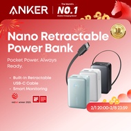 【3C Certification】Anker Nano Power Bank, 10,000mAh Portable Charger with 2.3 ft InstaCord Retractabl