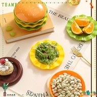 TEAMY Stackable Hamburger Plate Set, 5/7 Layers Burger-Shaped Mini Dinner Plate, Creative Multi-func