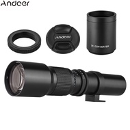 Andoer 500mm/ 1000mm f/8 High Power Camera Telephoto Lens Manual Focus with 2X Converter Lens Cover Lens Protector Carrying Bag for Scenery Photography Stage Shooting Sport Event Photography Replacement for Nikon D610 D750 D810 D3400 D5500 D5600 D7000