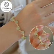 Viviann Original Hetian Jade Bracelet Delicate Gold Bracelet Gift Magnetic clasp Bangle Charm